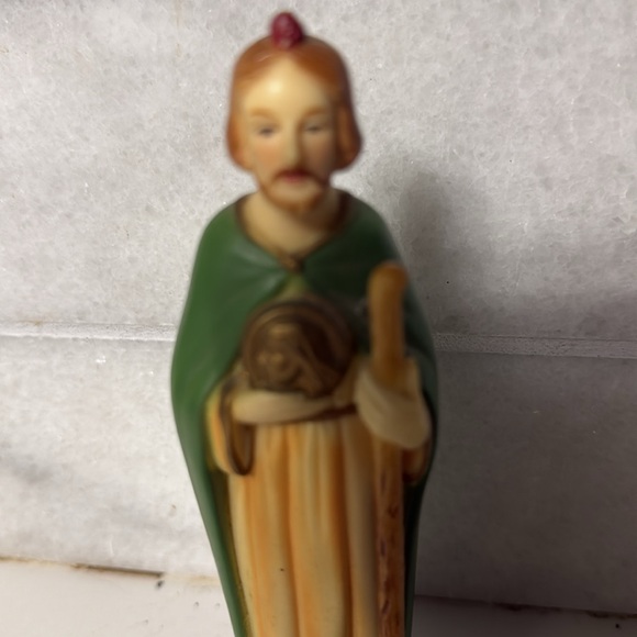 St Jude statue vintage plastic catholic holy figurine 6” tall beloved saint - Picture 2 of 5